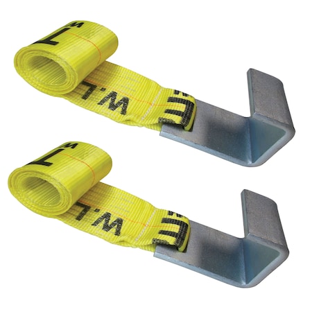 Tie 4 Safe 4 x 5' Roll Off Truck Container Strap, WLL- 5,400 lbs., PK2 TWS41-5M13-Y-2